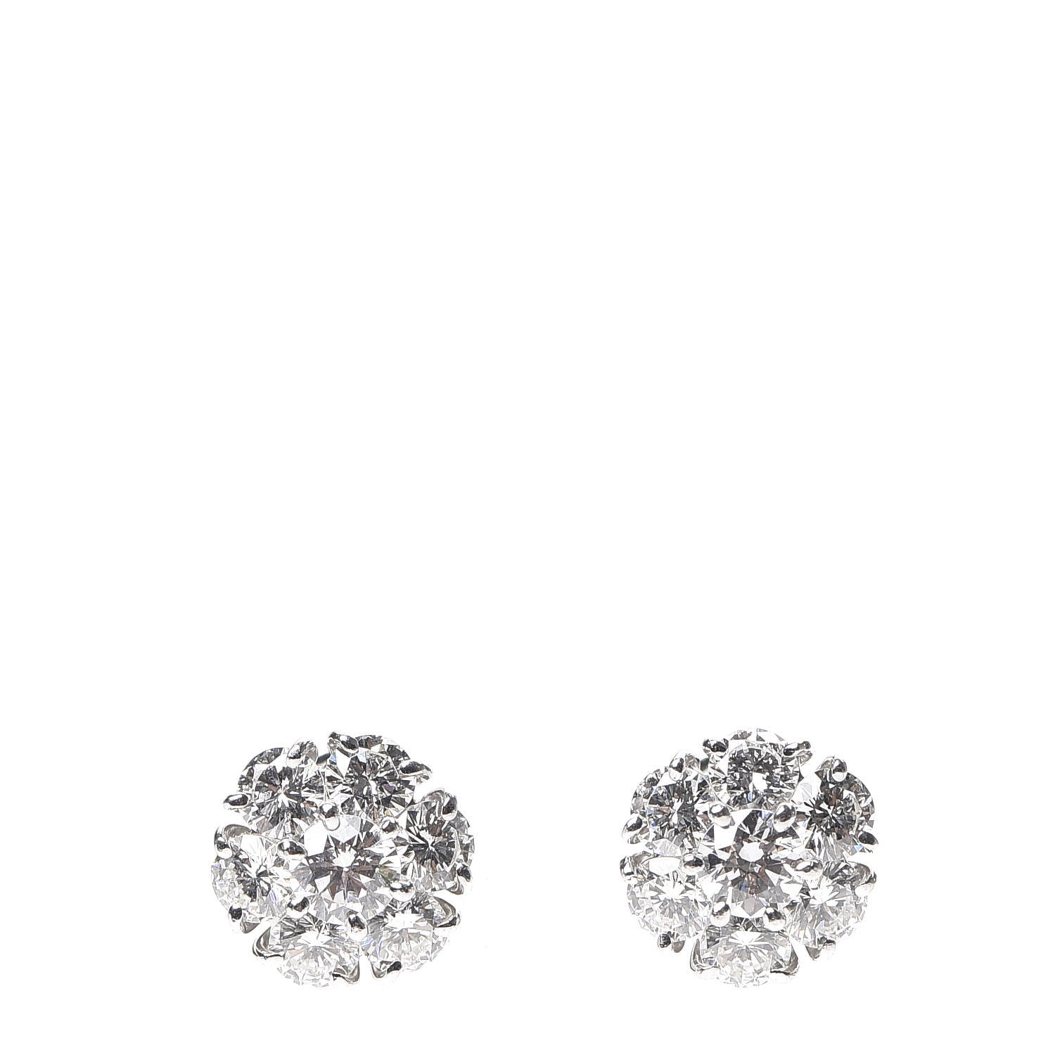 Van Cleef & Arpels 18K White Gold Diamond Fleurette Earrings 1 of 6