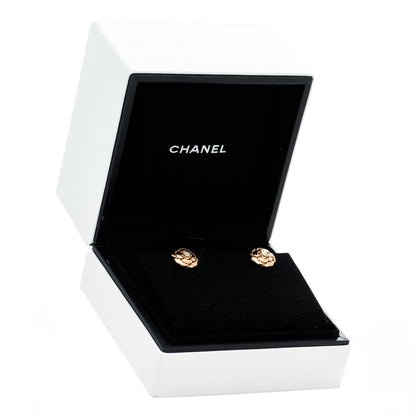 Chanel 18K Rose Gold Diamond Extrait de Camelia Earrings 5 of 5