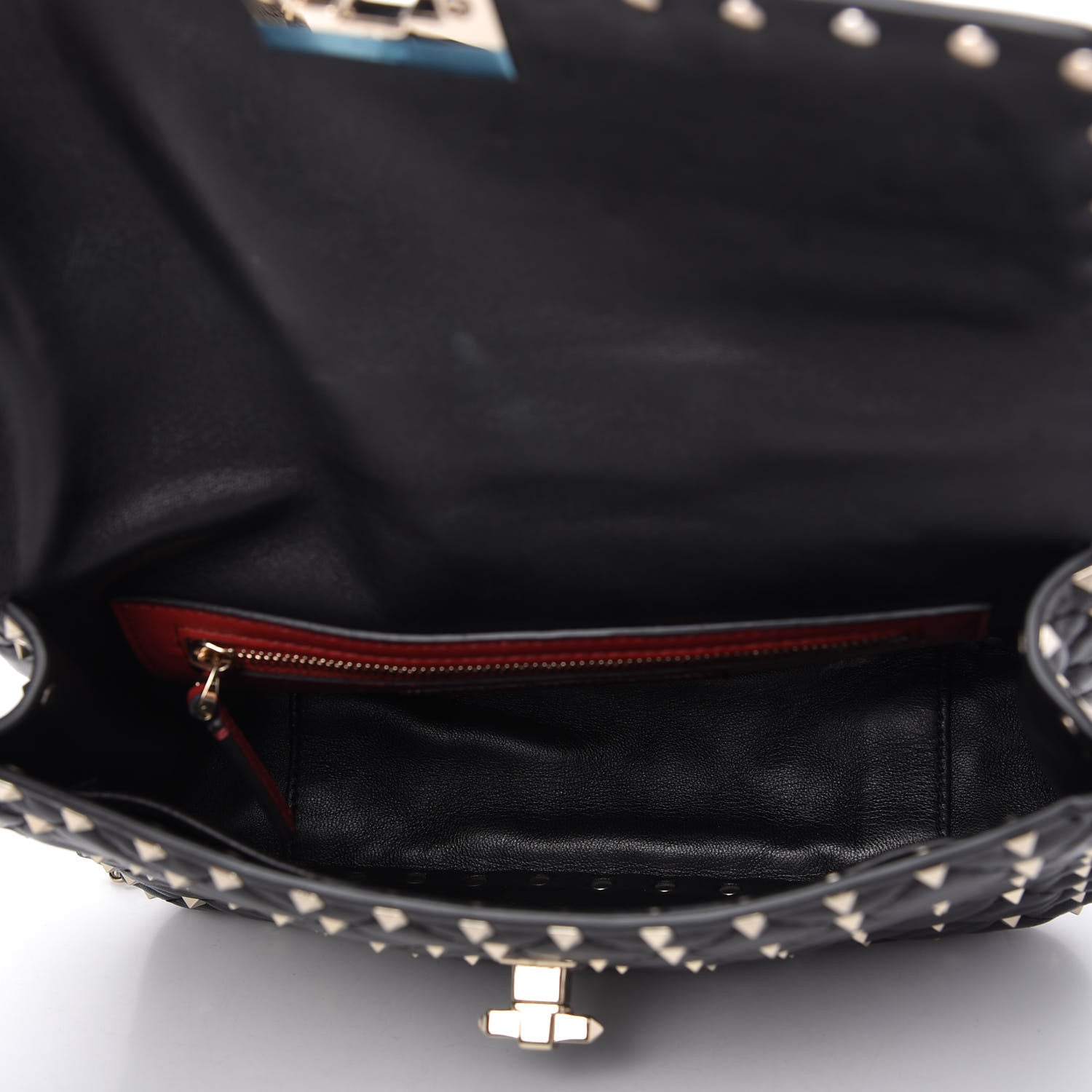 Valentino Garavani Lambskin Medium Rockstud Spike Shoulder Bag Black 5 of 9