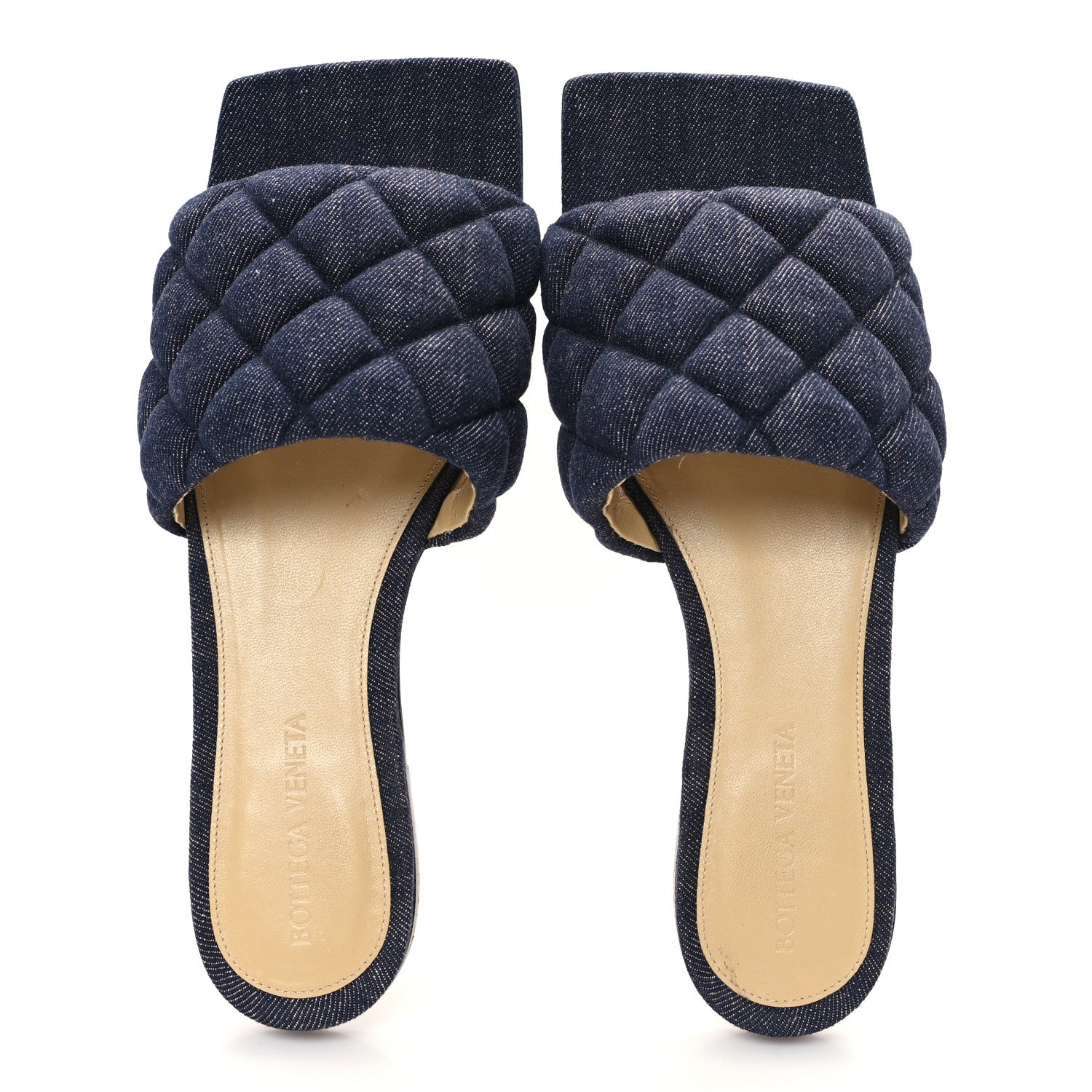 Bottega Veneta Denim Matelasse Padded Flat Sandals 37 Indigo 2 of 8