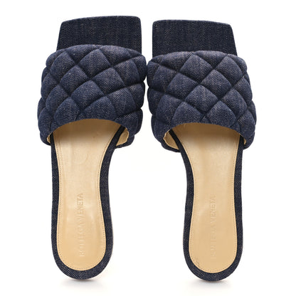 Bottega Veneta Denim Matelasse Padded Flat Sandals 37 Indigo 2 of 8