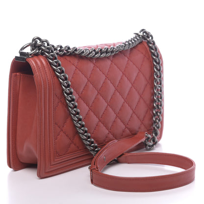 Chanel Calfskin Quilted Double Stitch New Medium Boy Flap Red 3 of 13