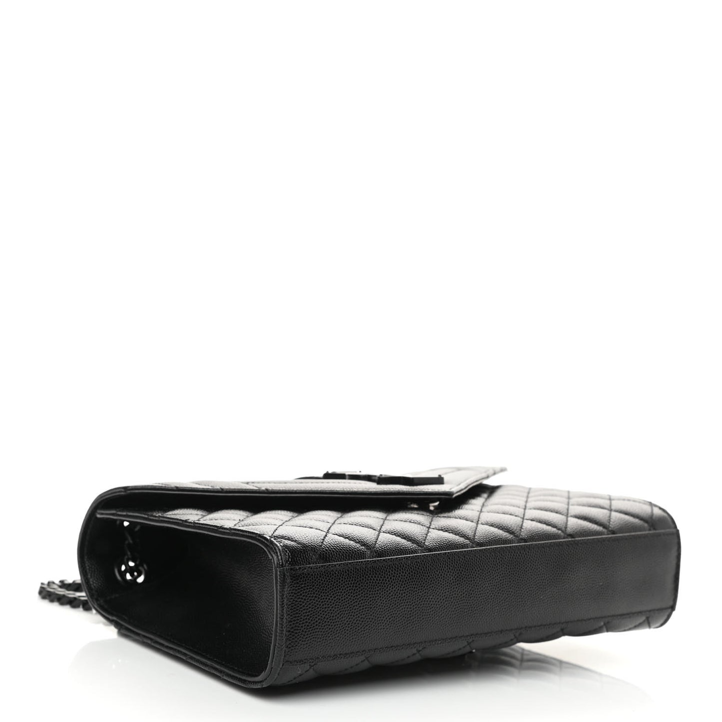 Grain De Poudre Textured Mixed Matelasse Triquilt Medium Monogram Satchel Black