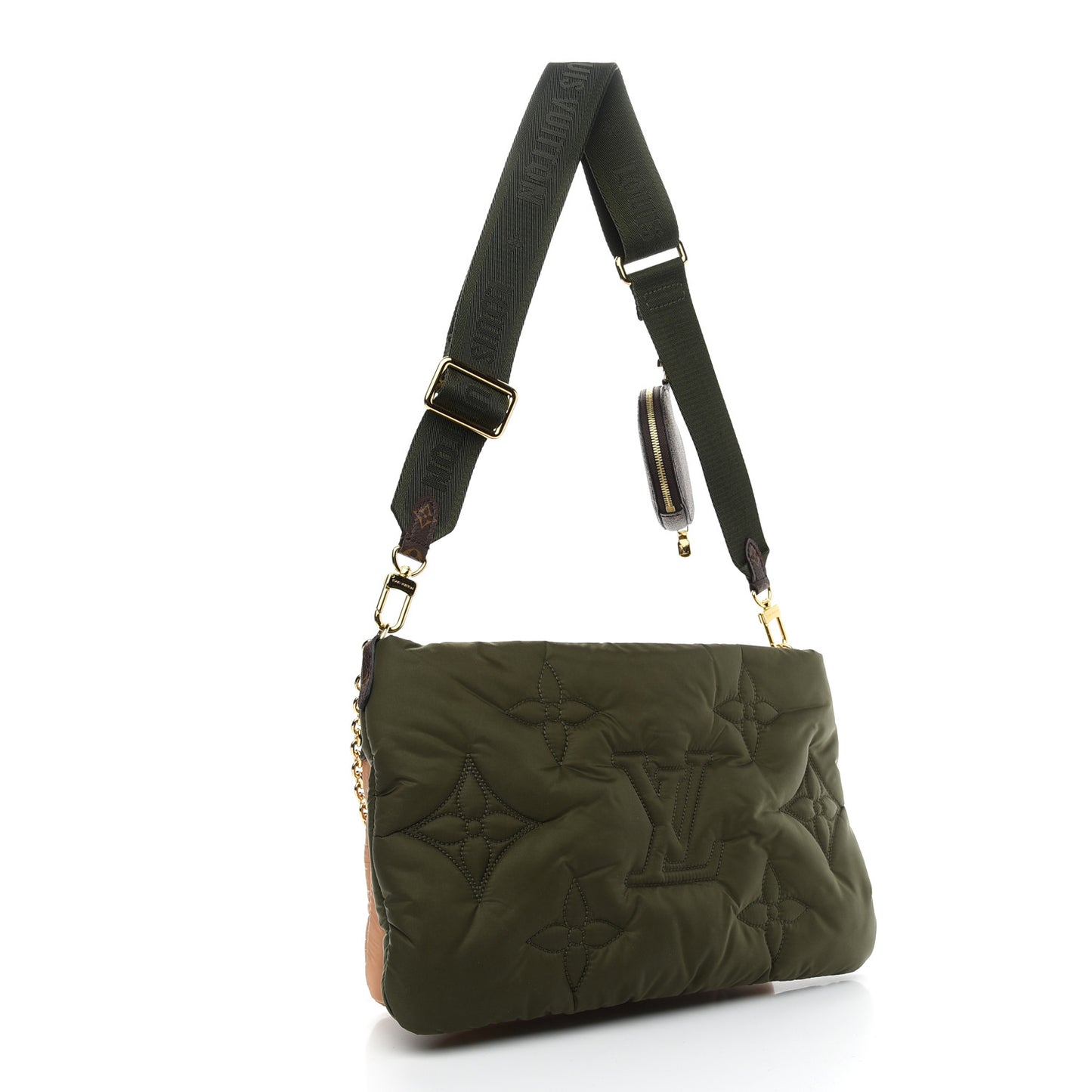 Econyl Monogram Pillow Maxi Multi Pochette Accessories Kaki Beige