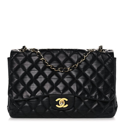 Chanel Lambskin Quilted Jumbo Single Flap Black 1 of 12