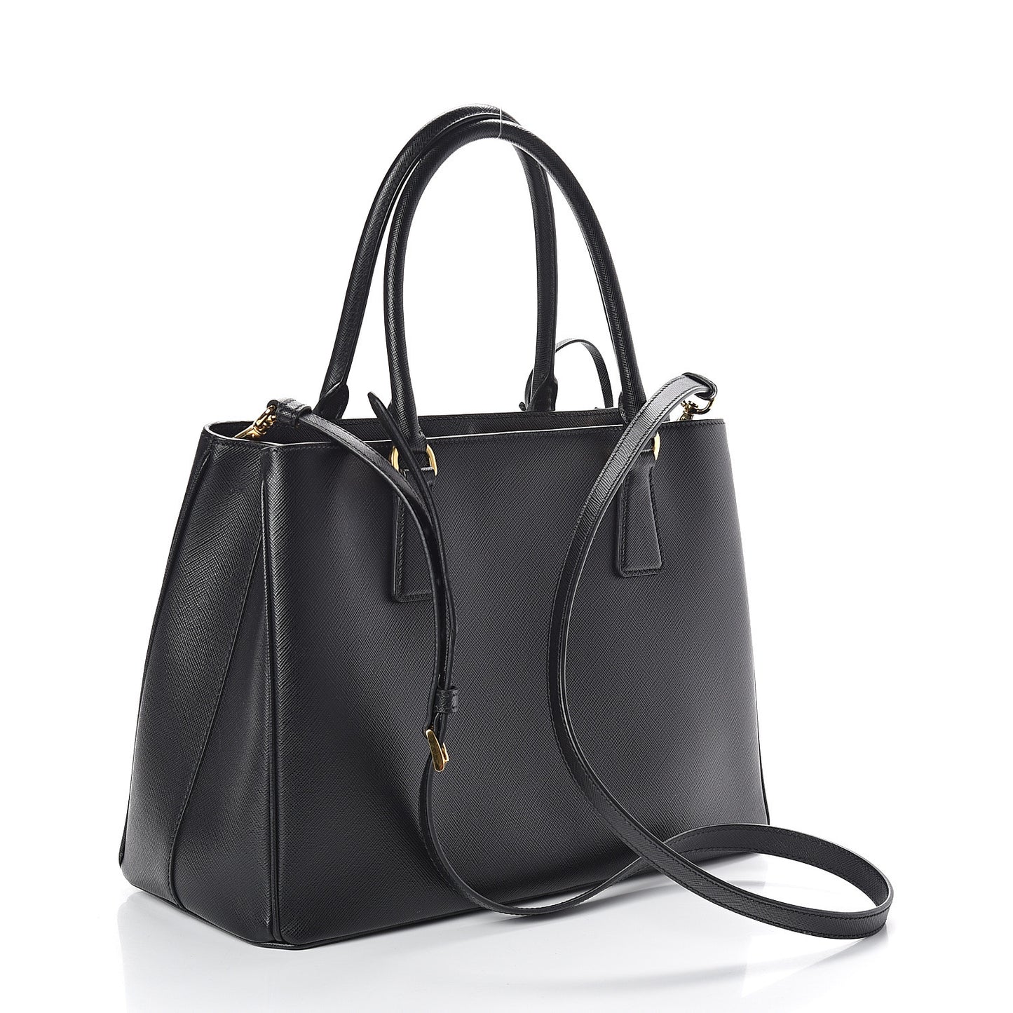 Saffiano Lux Medium Tote Black