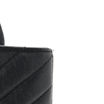 Saint Laurent Sheepskin Matelasse Chevron Monogram Medium College Bag Black 18 of 19