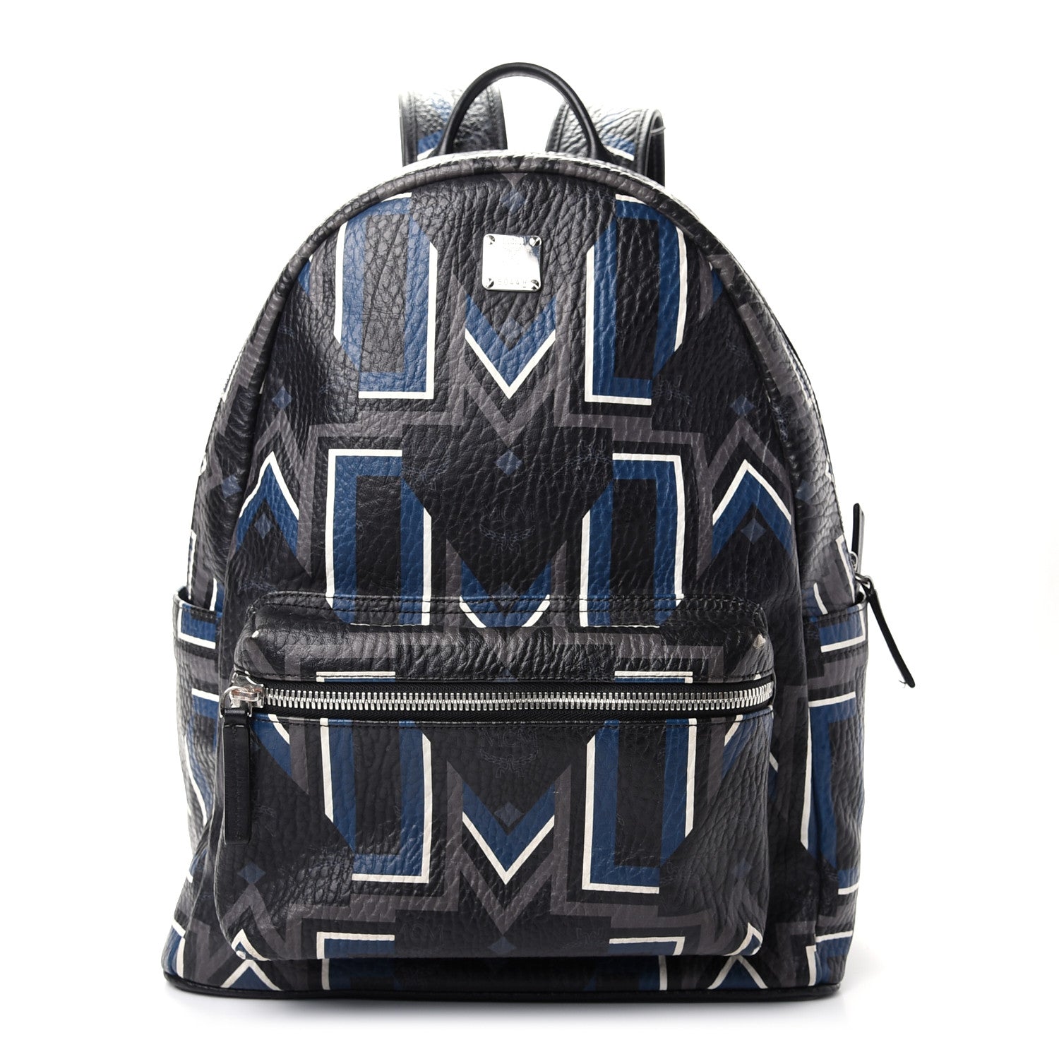 MCM Visetos Gunta Striped Printed Medium Stark Backpack Black 1 of 12