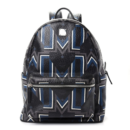 MCM Visetos Gunta Striped Printed Medium Stark Backpack Black 1 of 12