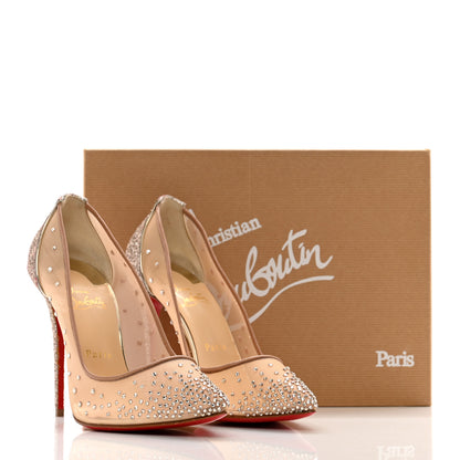 Christian Louboutin Rete Glitter Mini Specchio Strass Follies 100 Pumps 40 Pearl 9 of 9