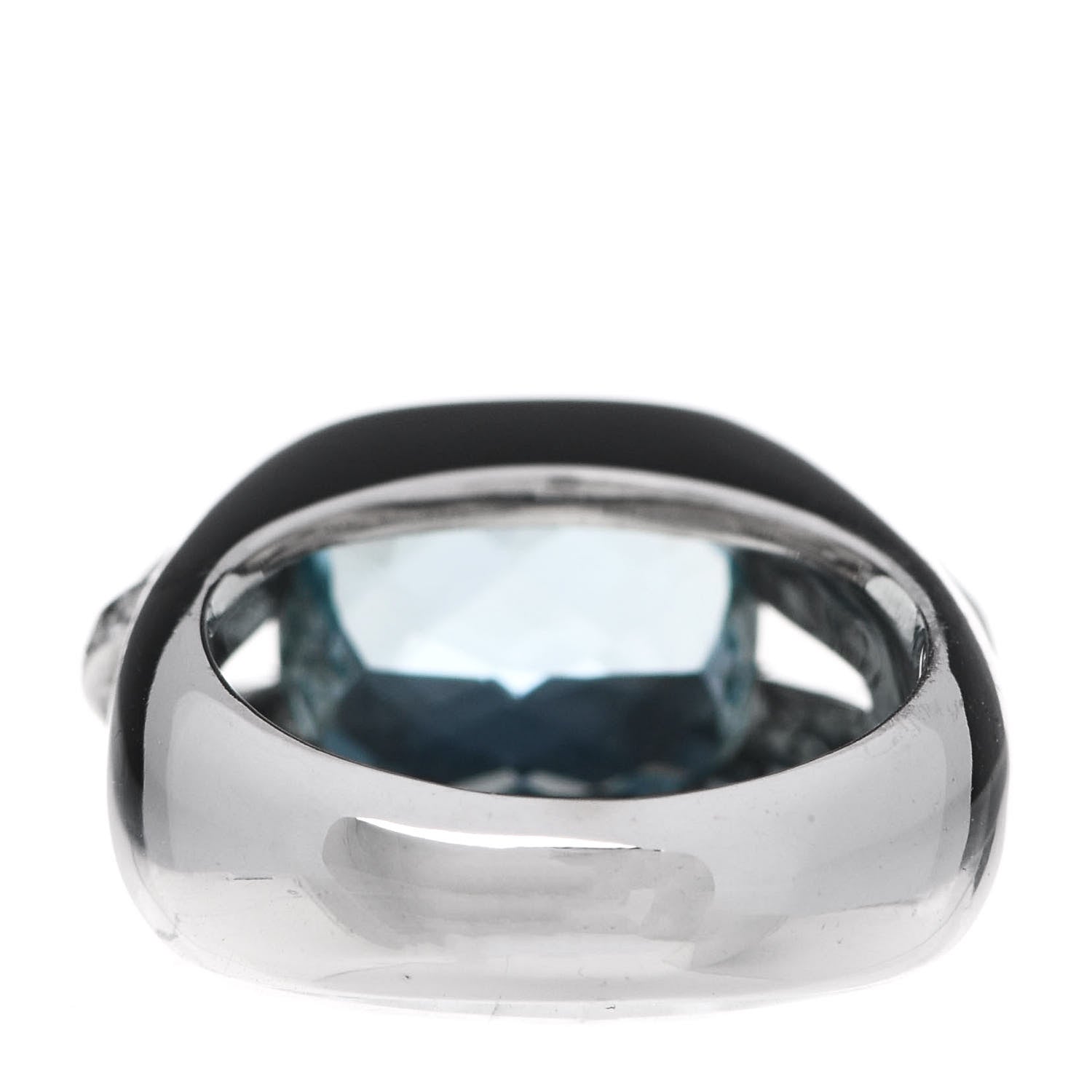 Tiffany 18K White Gold Aquamarine Diamond X Cocktail Ring 52 6 4 of 7