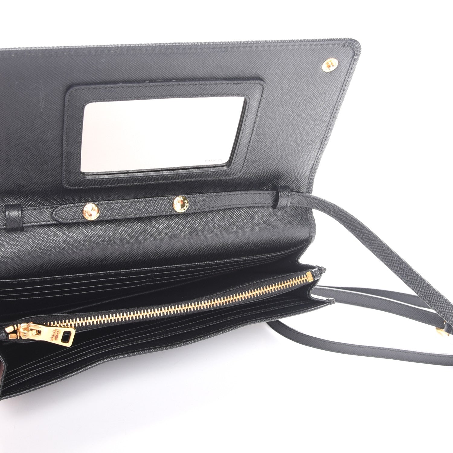 Prada Saffiano Metal Flap Wallet Nero Black 5 of 7