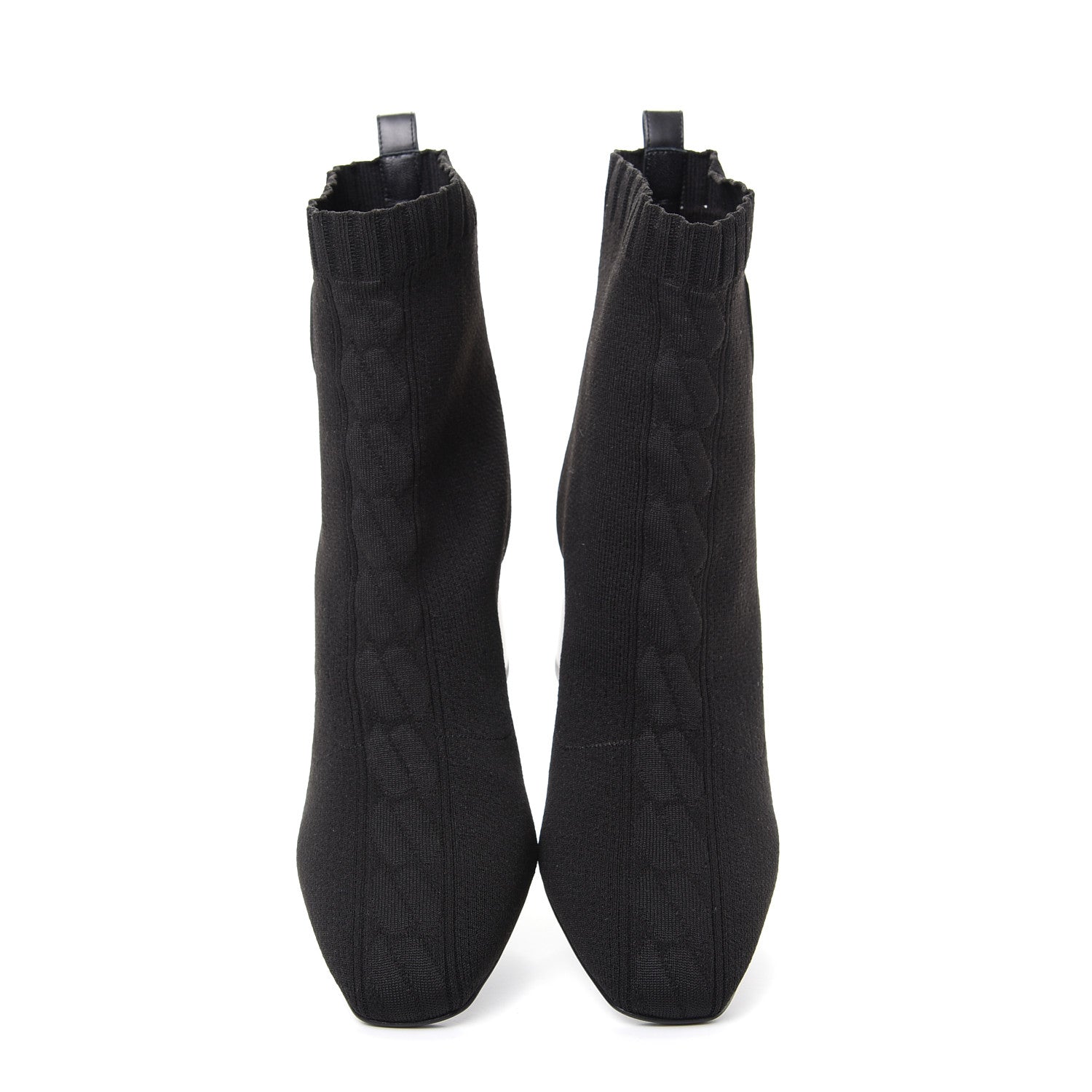 Hermes Knit Calfskin Volver Ankle Boots 38.5 Black 6 of 11