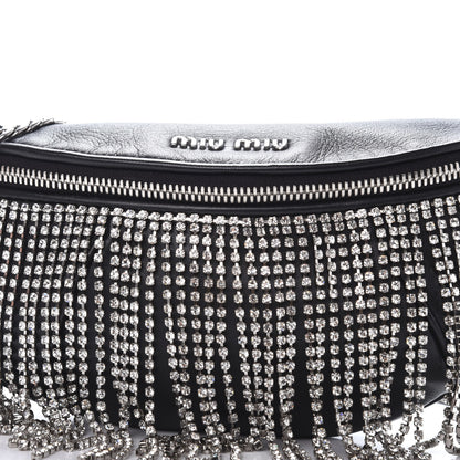 Miu Miu Nappa Crystal Fringe Belt Bag Black 9 of 9