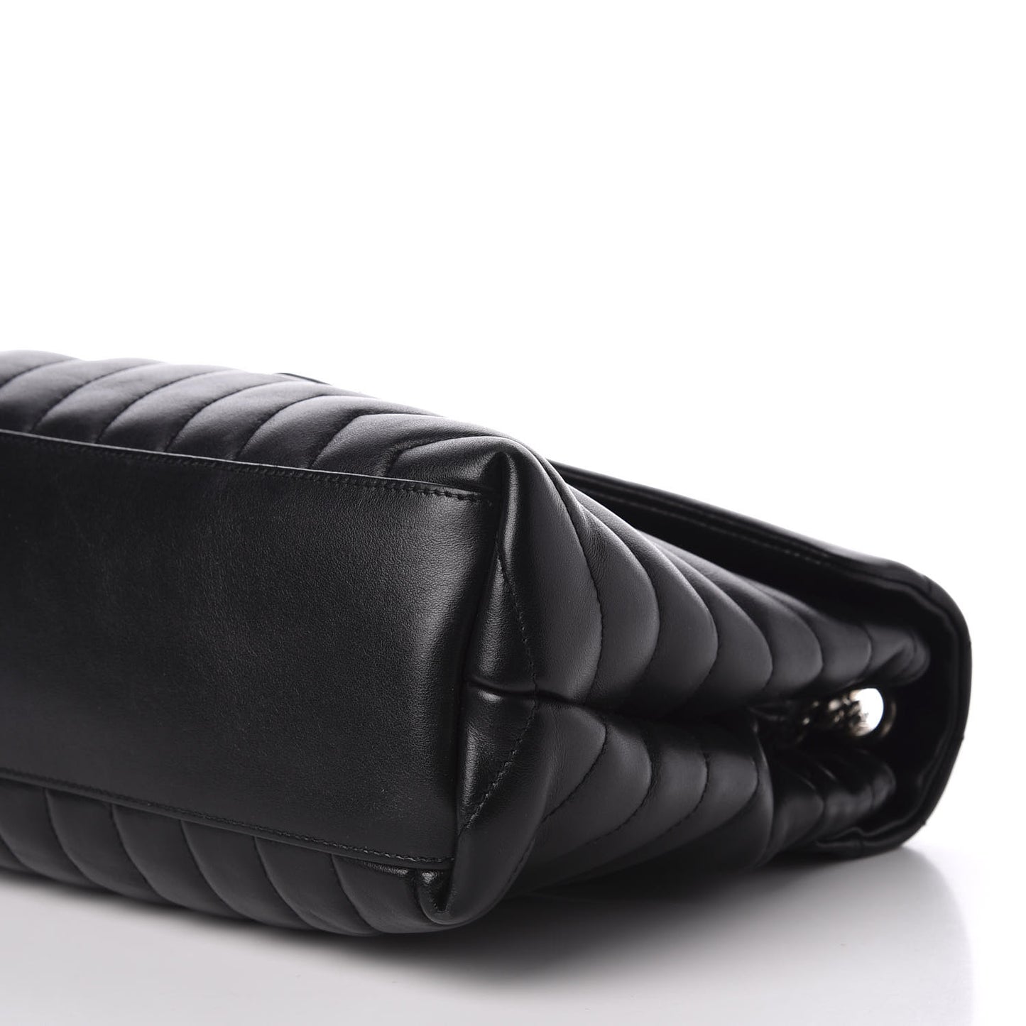 Calfskin Y Quilted Monogram Medium Loulou Chain Satchel Black
