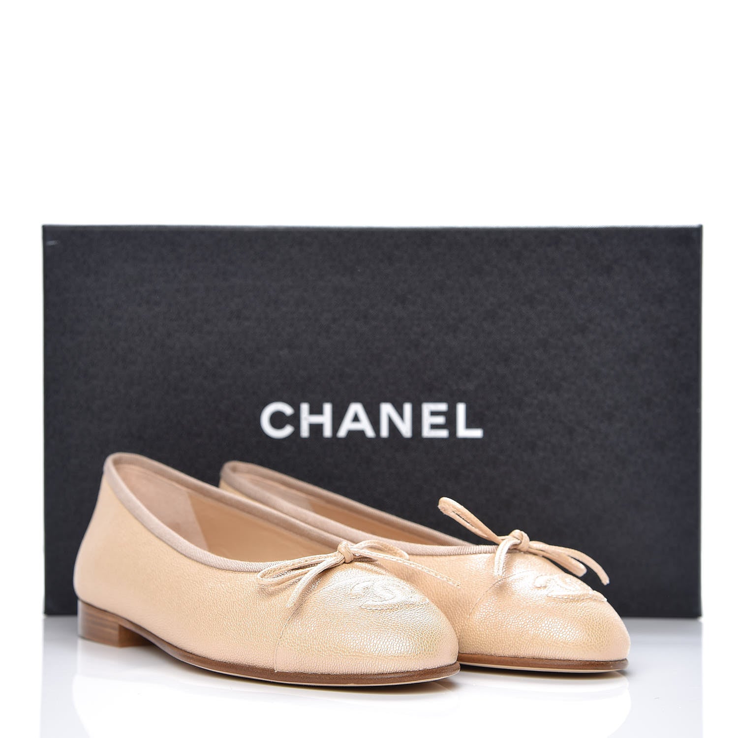 Chanel Iridescent Caviar Ballerina Flats 35 Beige 9 of 9