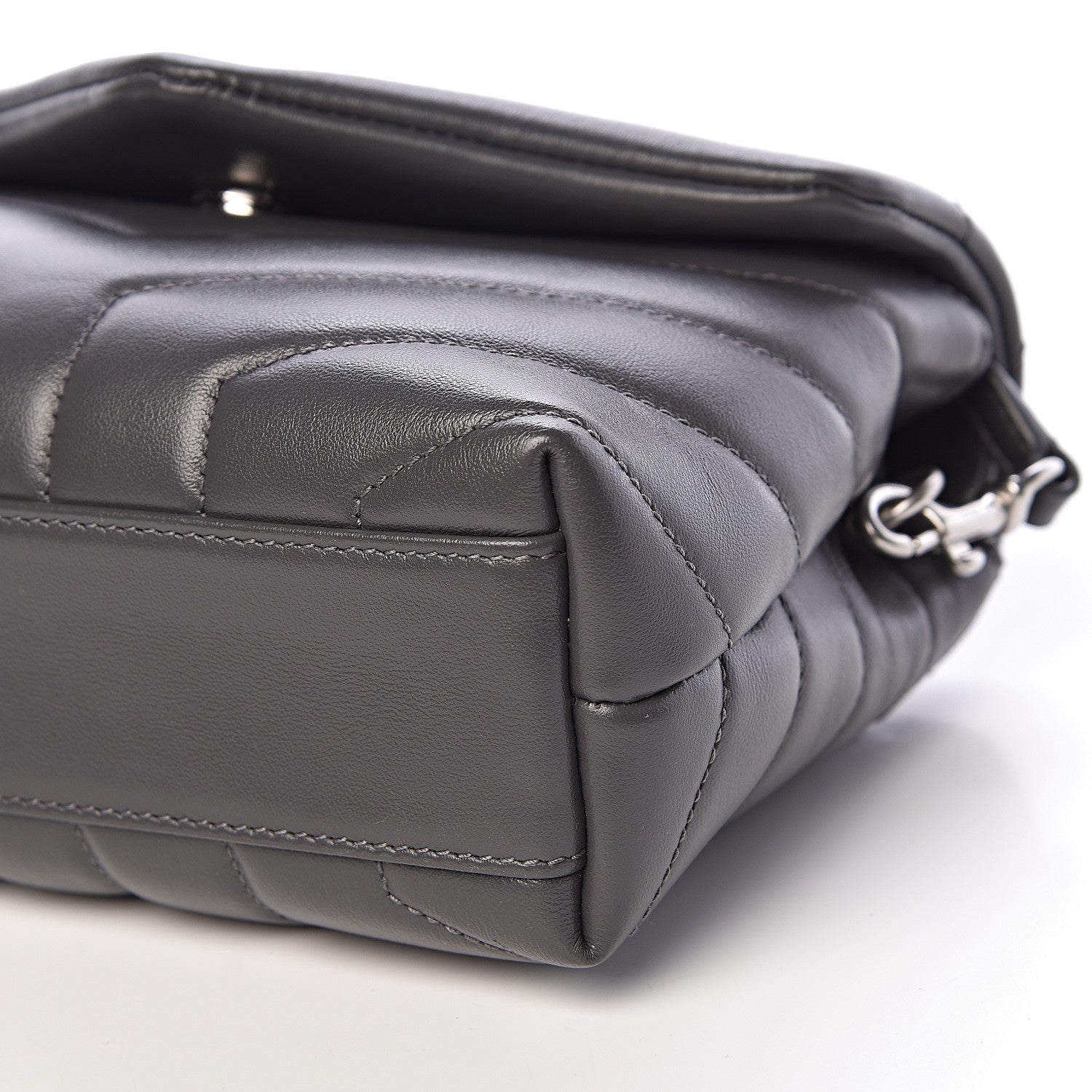 Saint Laurent Calfskin Y Quilted Monogram Toy Loulou Crossbody Bag Earth 6 of 9