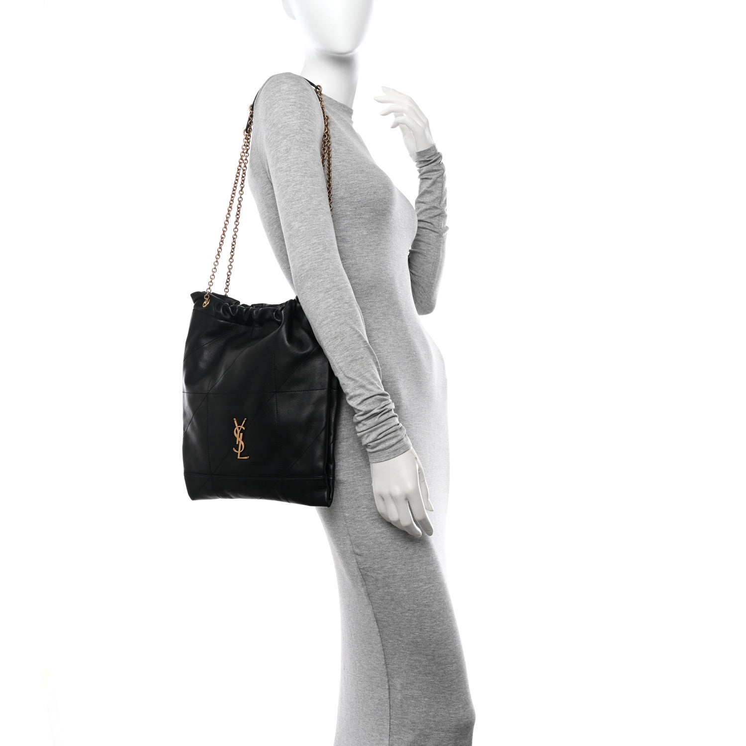 Saint Laurent Lambskin Matelasse Monogram Medium Jamie 4.3 Pochon Black 2 of 10