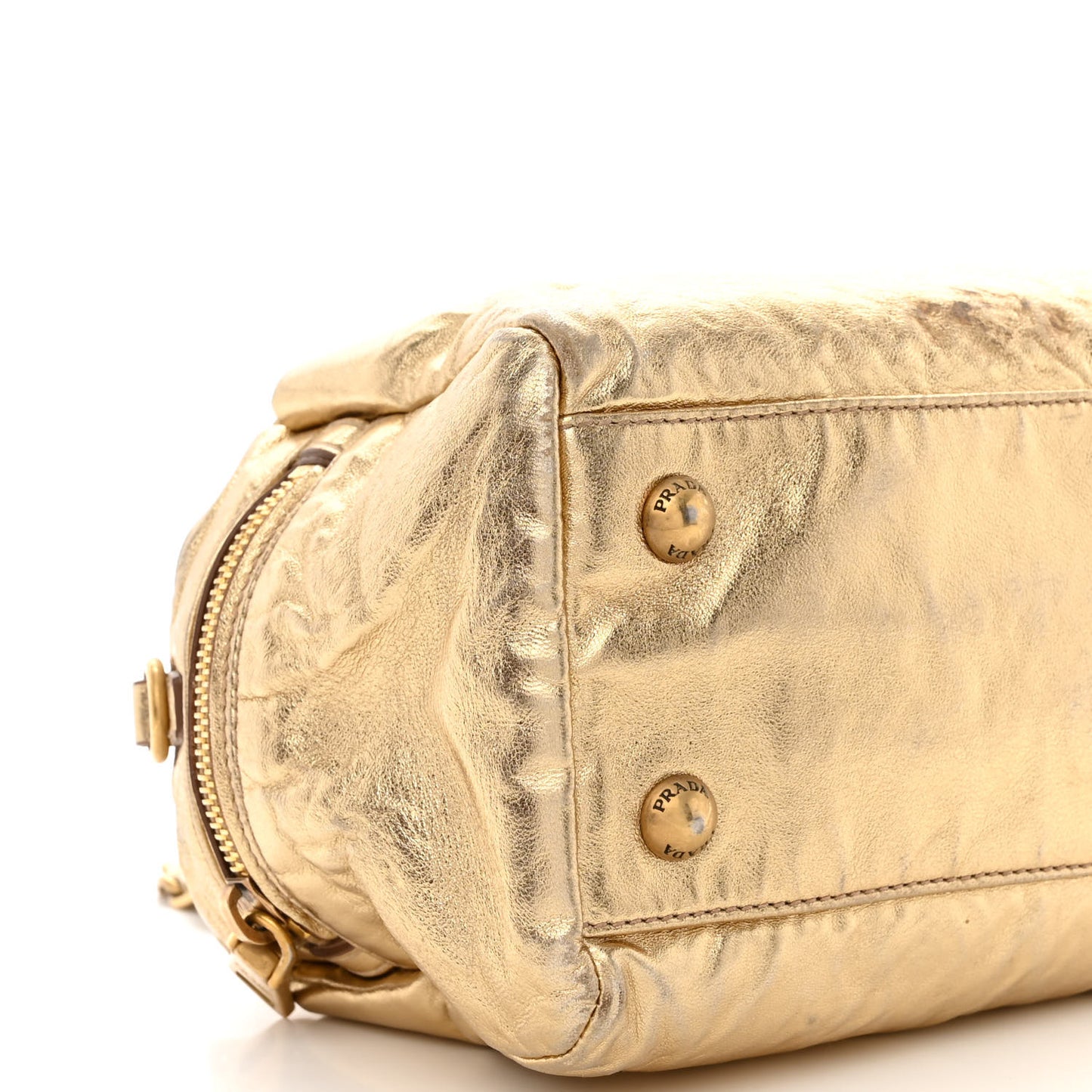 Metallic Nappa Shoulder Bag Platino