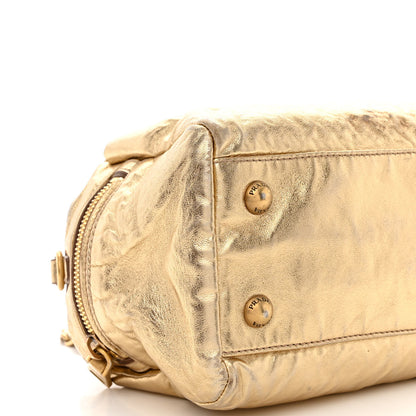 Prada Metallic Nappa Shoulder Bag Platino 13 of 19