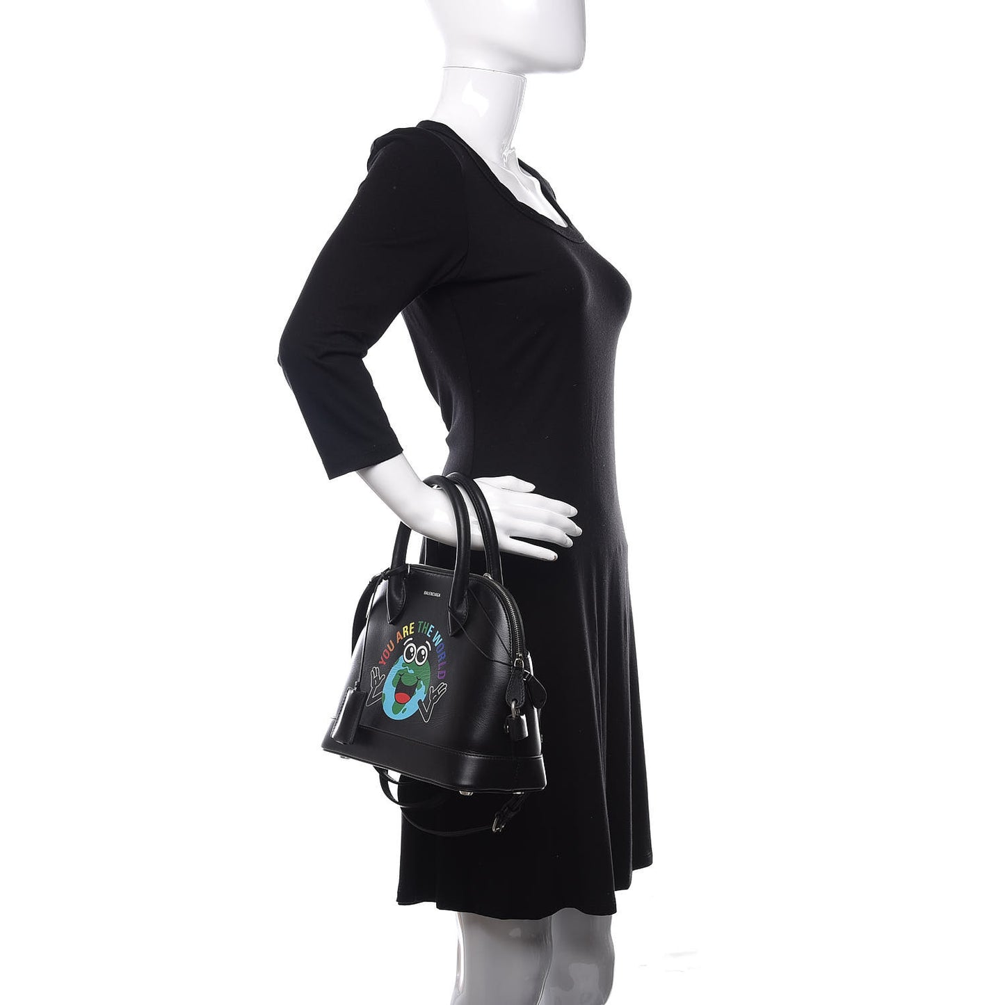 Calfskin You Are The World S Ville Top Handle Bag Black Multicolor