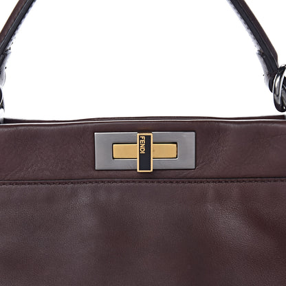 Fendi Vitello Zucca Large Peekaboo Iconic Satchel Marrone Tobacco 8 of 11