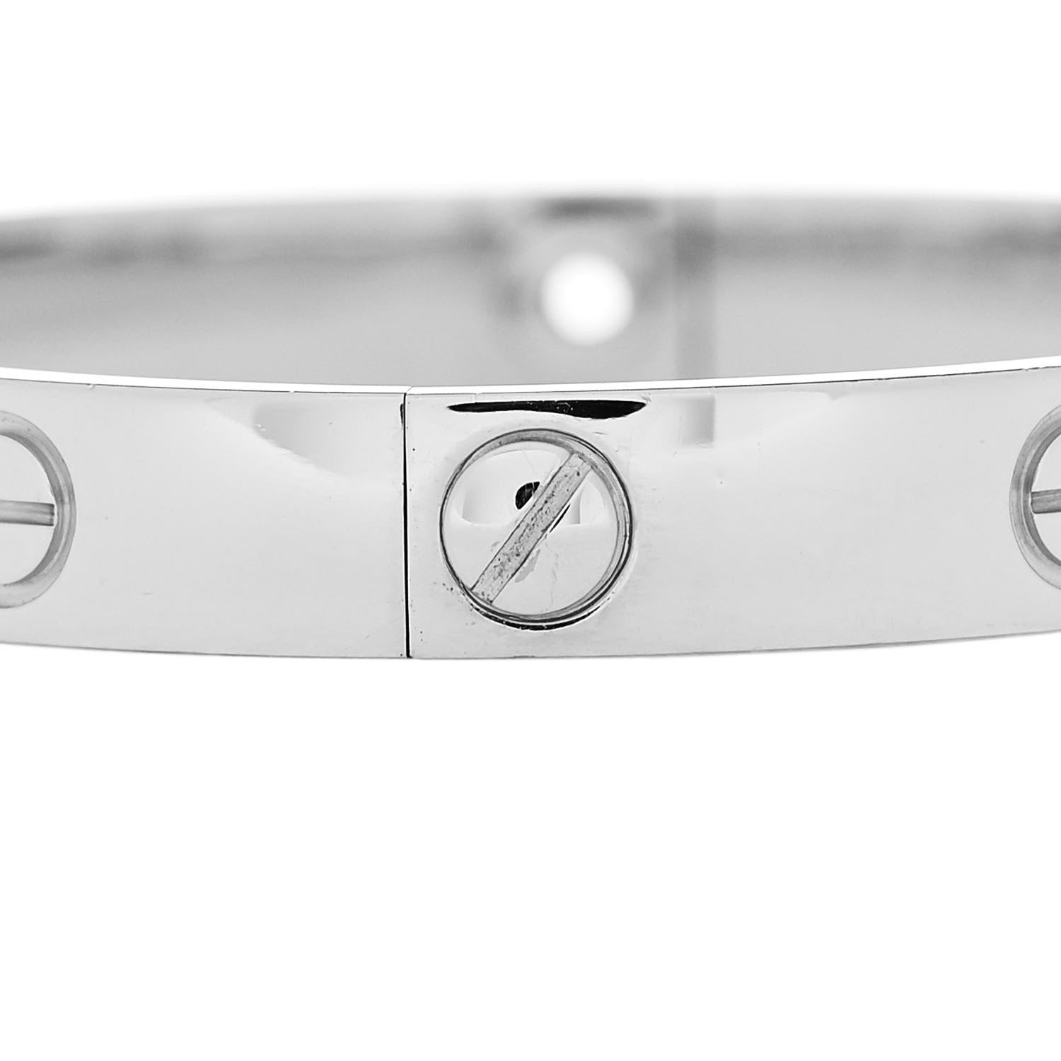 Cartier 18K White Gold LOVE Bracelet 16 5 of 10