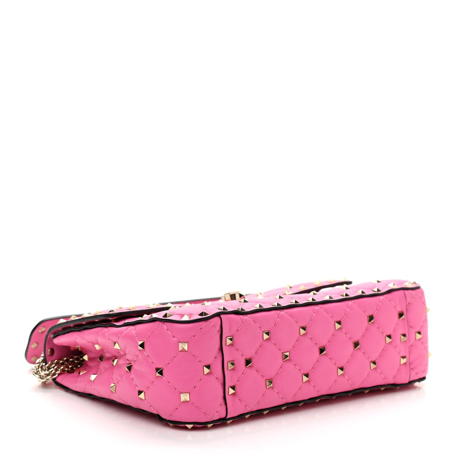 Nappa Medium Rockstud Spike Shoulder Bag Pink Orchid