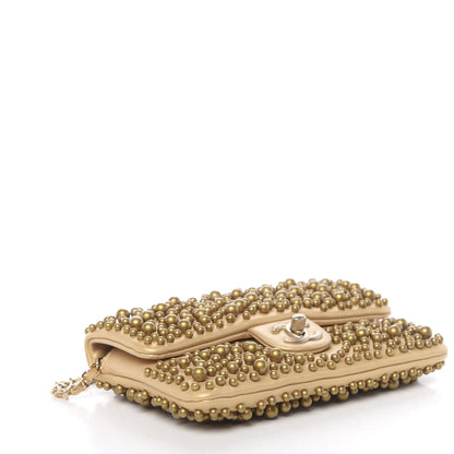 Chanel Lambskin Pearls Flap Gold 4 of 10