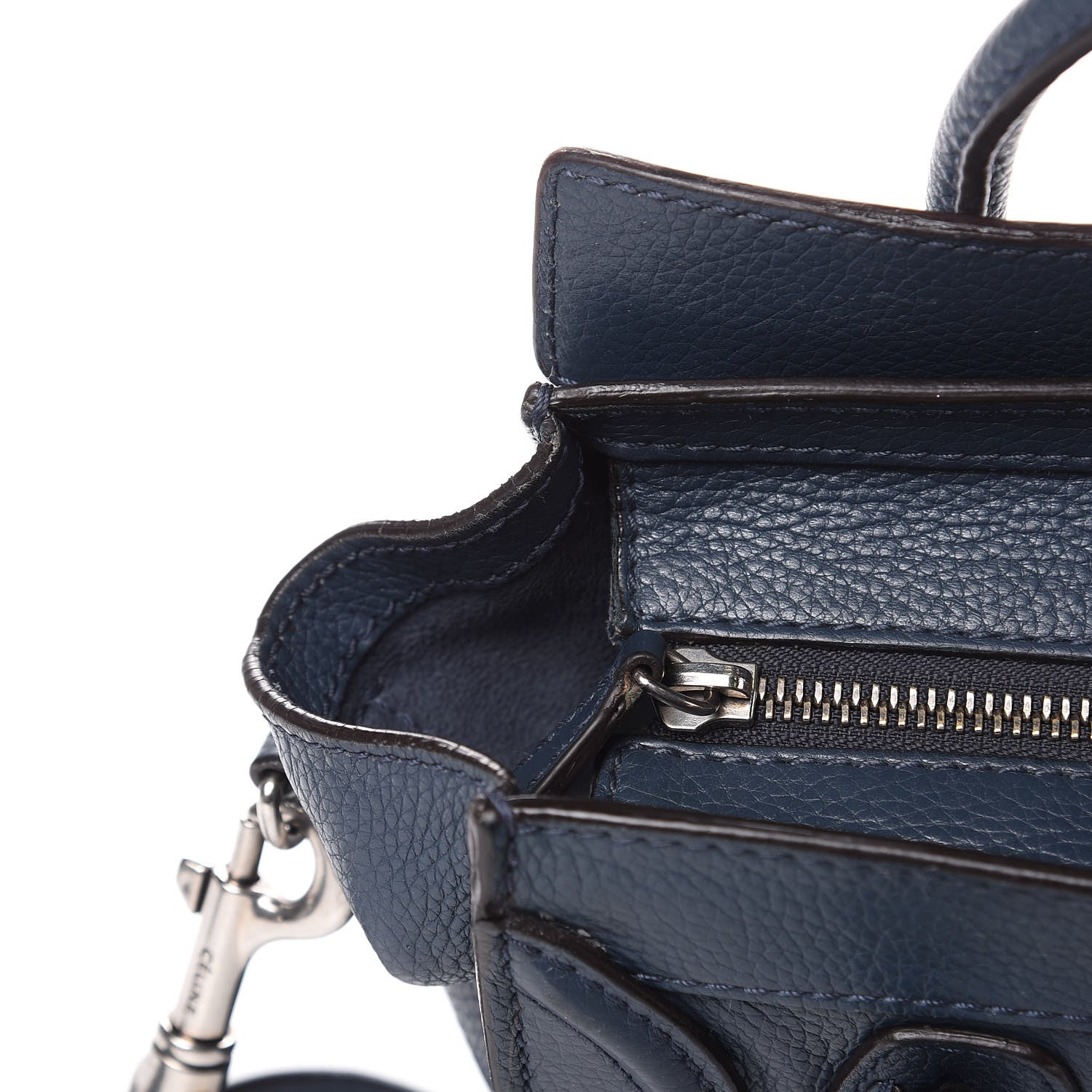 Celine Drummed Calfskin Nano Luggage Orage 12 of 17