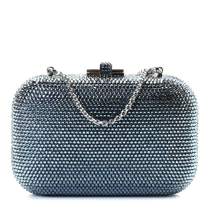 Judith Leiber Swarovski Crystal Minaudiere Clutch Blue 1 of 6