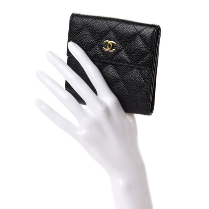 Chanel Caviar Quilted Compact French Flap Wallet Black 2 of 9