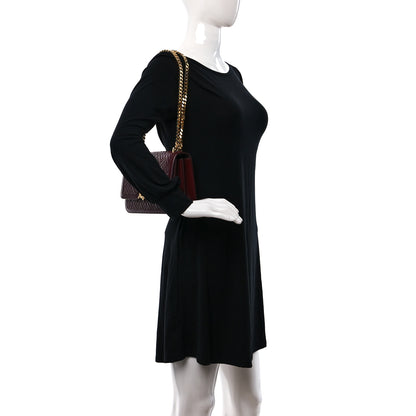 Burberry Calfskin Monogram Embossed Small TB Chain Bag Oxblood 2 of 9