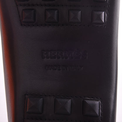 Hermes Calfskin Mens Oscar Loafers 42 Black 8 of 9