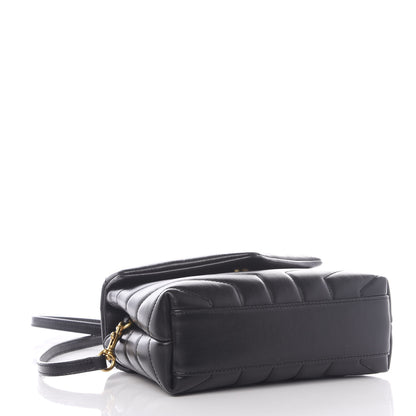 Saint Laurent Calfskin Y Quilted Monogram Toy Loulou Crossbody Bag Black 3 of 9