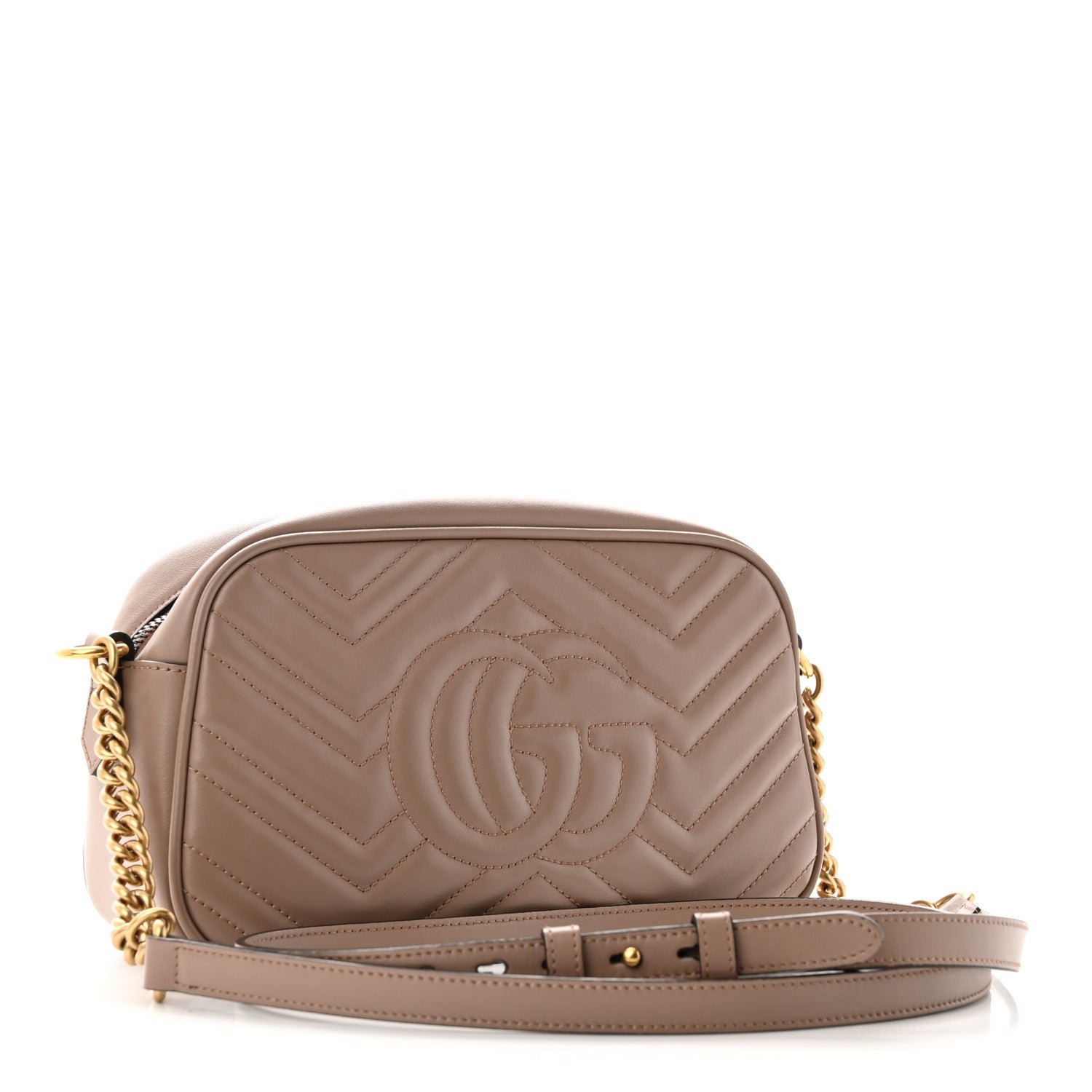 Gucci Calfskin Matelasse Small GG Marmont Chain Shoulder Bag Porcelain Rose 2 of 10