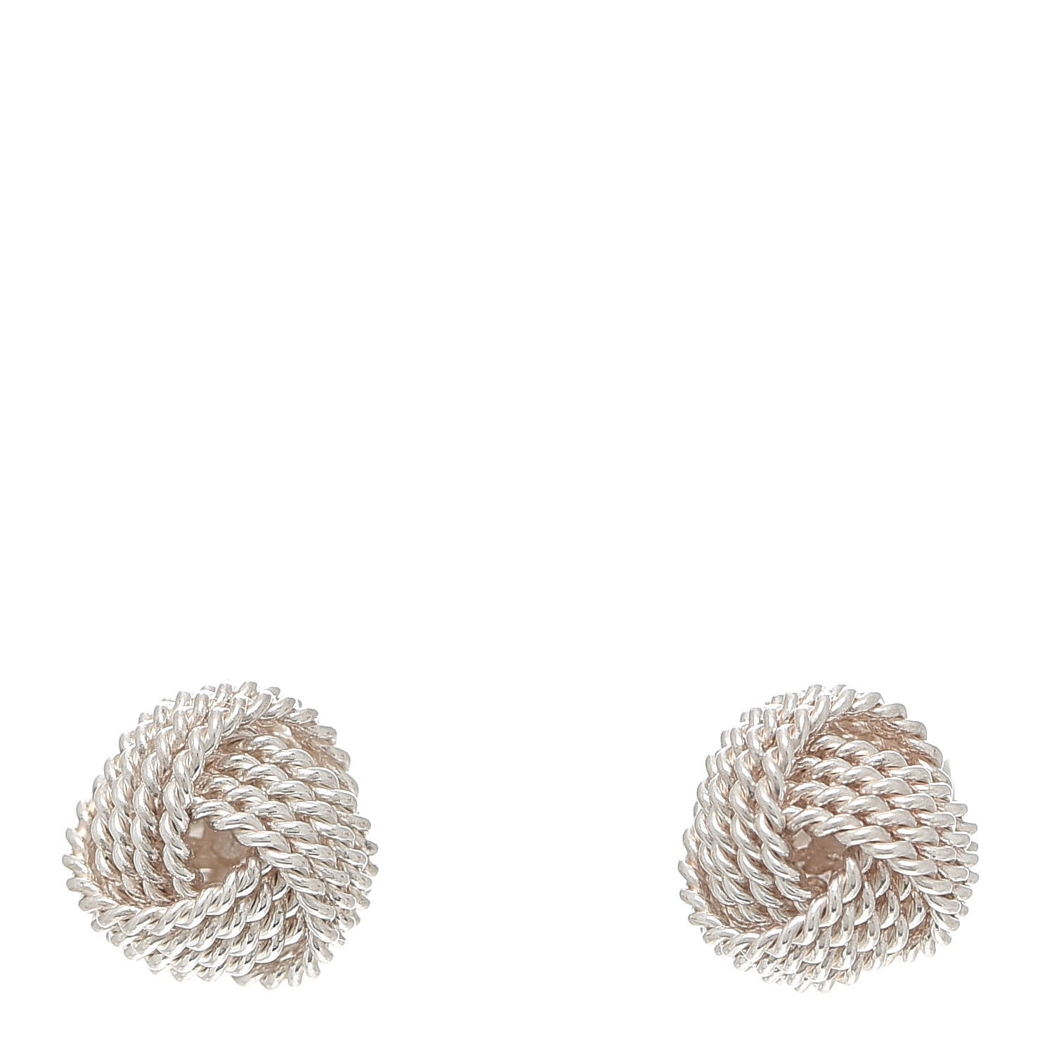 Tiffany Sterling Silver Twist Knot Earrings 1 of 4