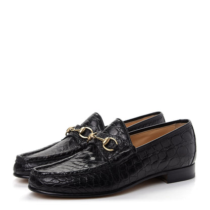 Gucci Crocodile Mens Horsebit Loafers 10 Black 3 of 12