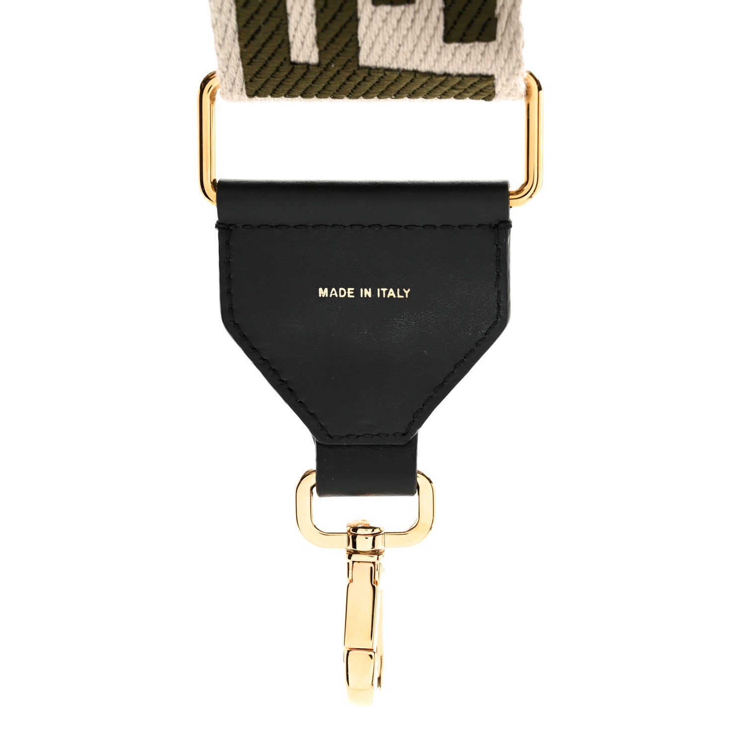 Fendi Ribbon Vitello Century FF 1974 Adjustable Strap You Nuvola Verde Black 4 of 9