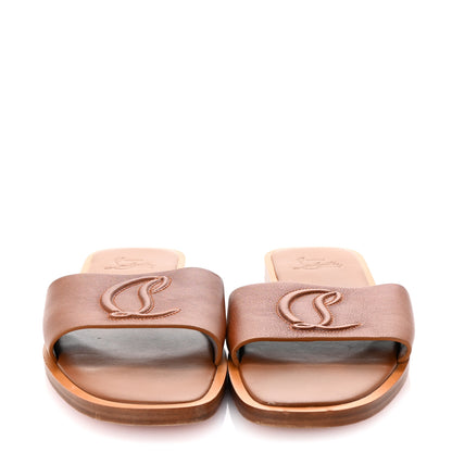 Christian Louboutin Calfskin Mule Flat Slides 39 Cuoio 3 of 8