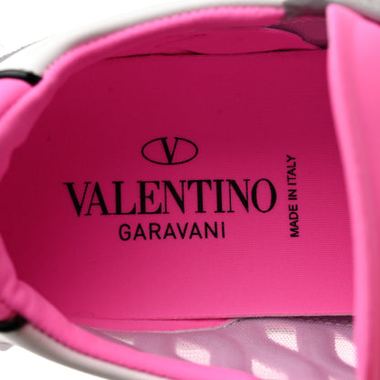 Valentino Garavani Suede Neoprene Mesh Womens Ready Go Runner Sneakers 36.5 Electric Pink Grey 7 of 9