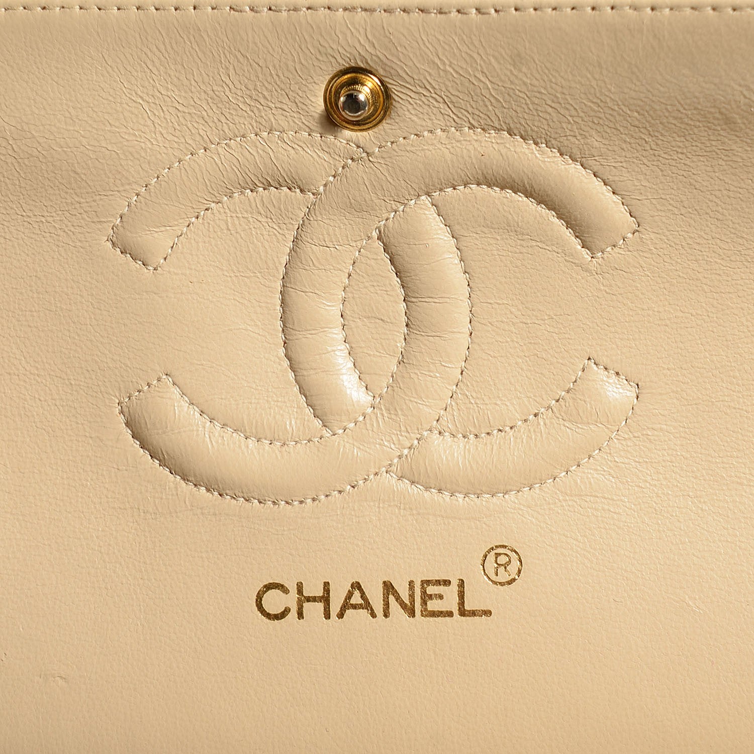Chanel Lambskin Quilted Medium Double Flap Beige 7 of 10