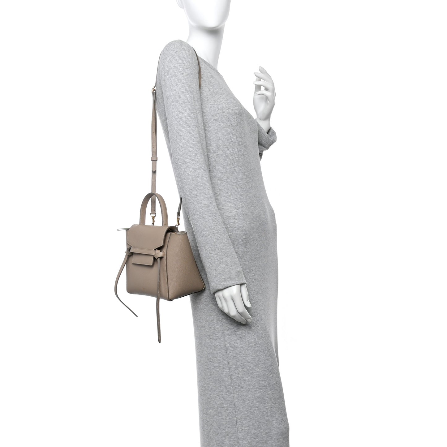 Grained Calfskin Nano Belt Bag Light Taupe