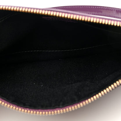 Versace Patent Medusa Clutch Pouch With Strap Purple 5 of 9