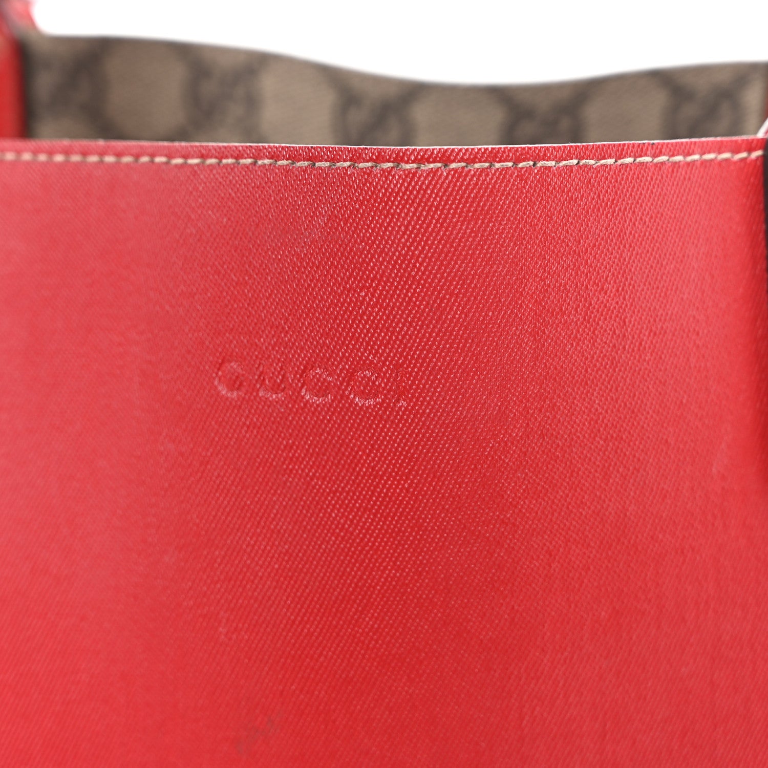 Gucci GG Supreme Monogram Medium Reversible Tote Beige Red 6 of 15