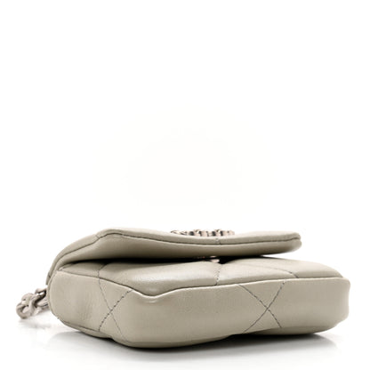 Chanel Lambskin Quilted Chanel 19 Flap Belt Bag Grey 4 of 8