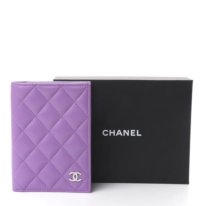 Chanel Lambskin Quilted Passport Holder Purple 8 of 8