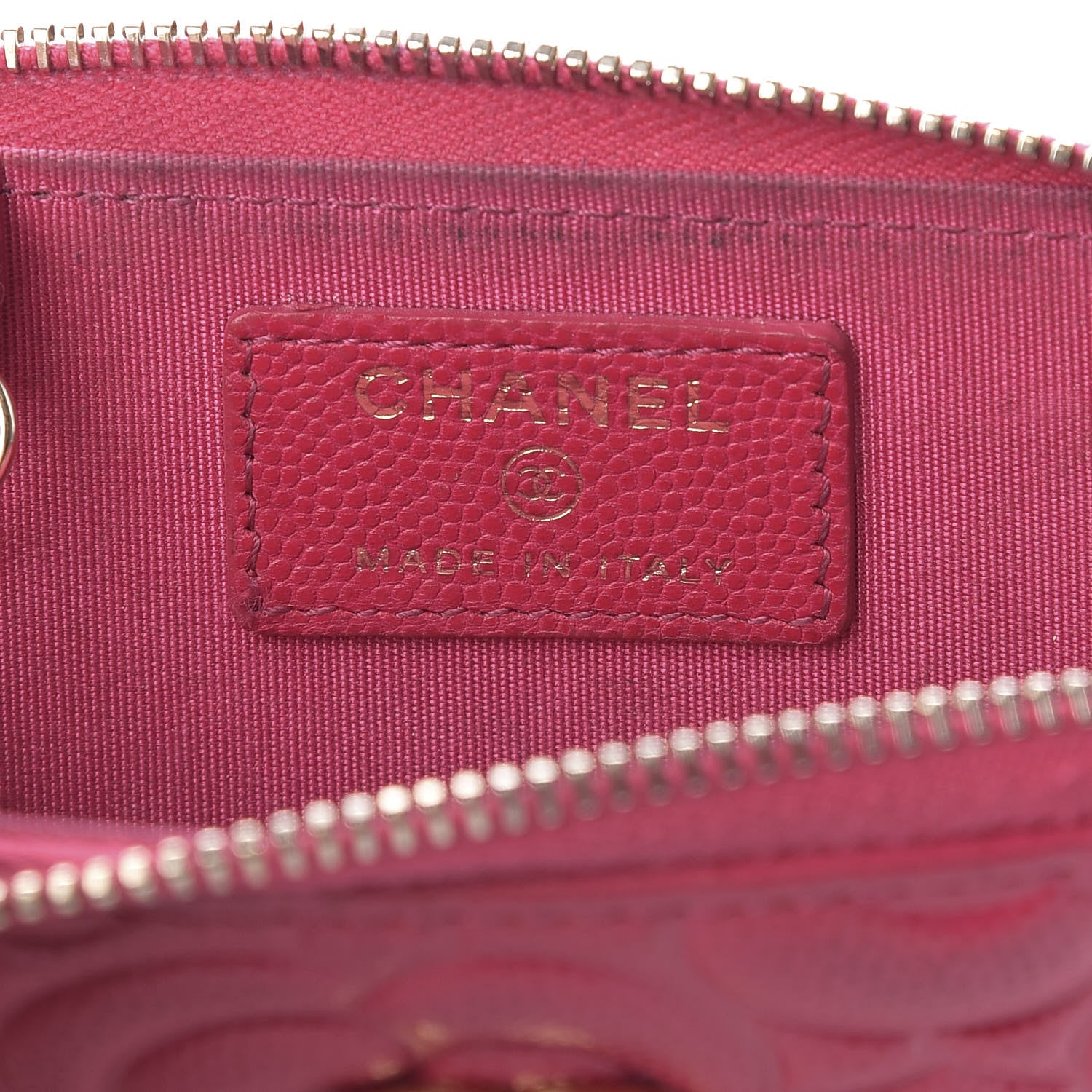 Chanel Caviar Camellia Embossed Key Holder Case Fuchsia 6 of 8