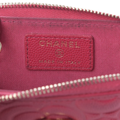 Chanel Caviar Camellia Embossed Key Holder Case Fuchsia 6 of 8
