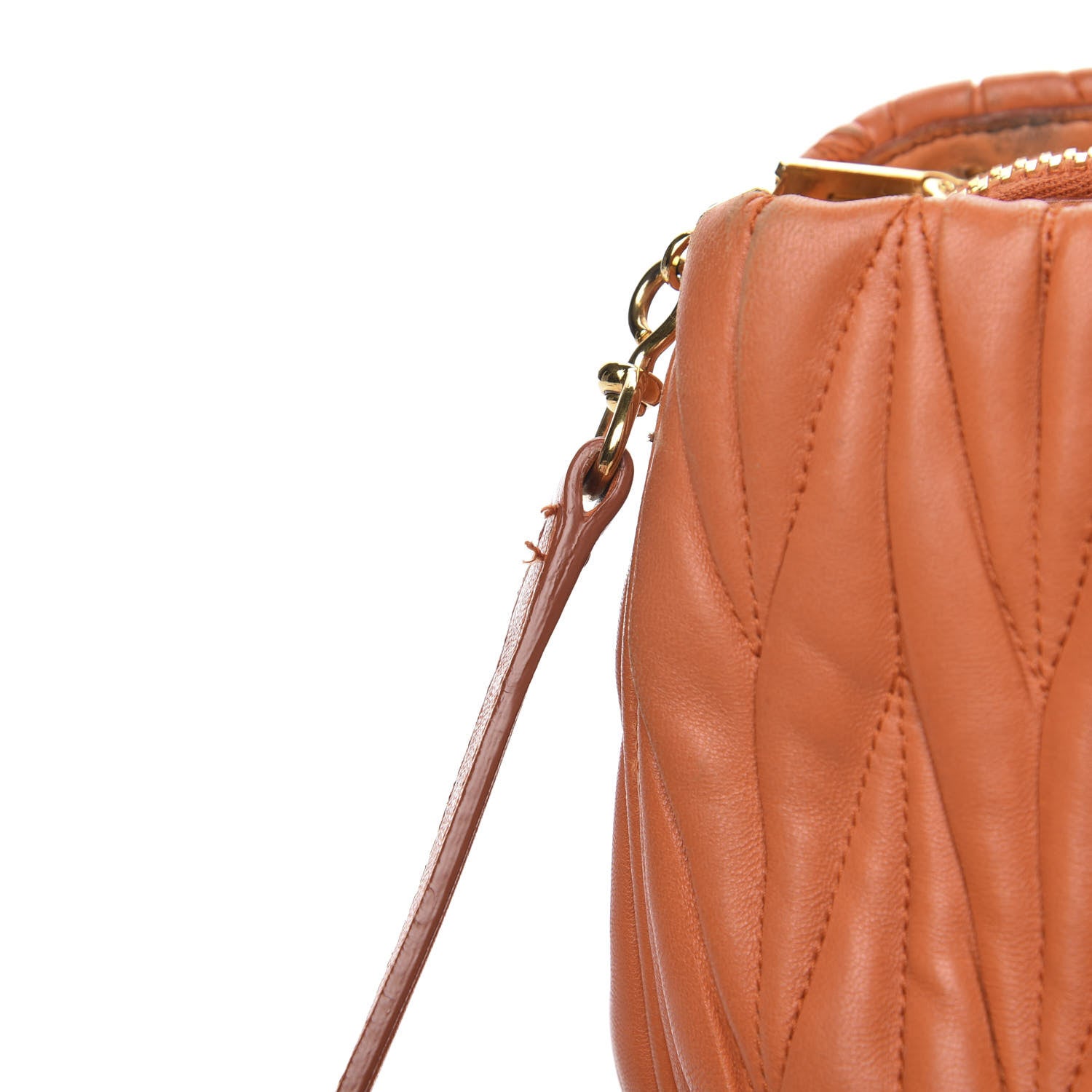 Miu Miu Nappa Matelasse Tote Papaya 16 of 17
